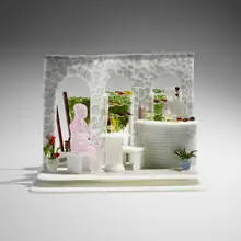 Emily Brock, Vineyard and Tasting Room, 2006, lamp-worked glass, cast glass, wire