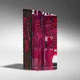 José Chardiet, Red Labyrinth, 2009, cast and polished glass, patinated brass