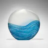 Clare Belfrage, Streaming #13, 2007, hand-blown frosted glass with cane drawing