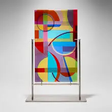 Dorothy Hafner, Martinique, 1999, multi-layered fused glass, stainless steel