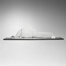 Eric Hilton, Silence into Music, 1989, cut, polished and sandblasted optical crystal, hand-blown and sandblasted glass, slate