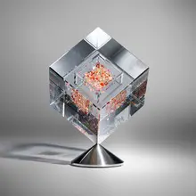 Heart's Desire by Jon Kuhn, 2012, ground, polished, and laminated glass, gold foil, stainless steel, sold Jan 2026