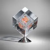 Jon Kuhn, Heart's Desire, 2012, ground, polished, and laminated glass, gold foil, stainless steel