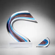 Blue Moon Arc by Harvey Littleton, 1985, cased, hot-worked, cut, and polished glass, sold Jan 2026