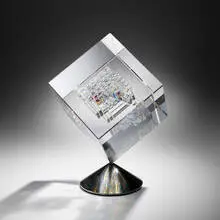 Jon Kuhn, Deconstructed Reflections, 2008-09, ground, polished, and laminated glass, gold foil, stainless steel