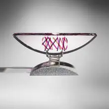 Toland Sand, Stick Boat, 2015, ground, polished, and laminated optical crystal, stainless steel, granite