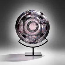 David Schwarz, Z.A.O.F. (from the Z-Axis series), 2008, hand-blown, cut, etched and polished glass, enameled metal
