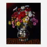 Ian Hornak, Untitled (Floral Bouquet with Self-Portrait), 1976, acrylic on canvas