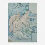 Frederick Judd Waugh, Untitled (Abstract Figures), oil on Masonite