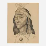 Juan Carlos Iramain, Portrait of a Man, 1949, graphite on paper