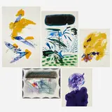 George Kokines, Five works, pastel on paper; ink on paper