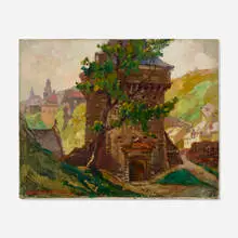 Joseph P. Birren, Tour Vauban, 1929, oil on canvas laid to Masonite