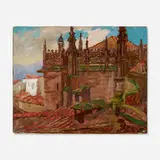 Joseph P. Birren, Chapel Roof, Granada, 1929, oil on canvas laid to Masonite