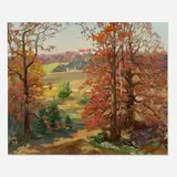 Joseph P. Birren, Autumn Oaks, oil on Masonite