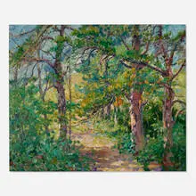 Joseph P. Birren, Pineland Paths, oil on panel