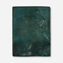Robert Porter Bringhurst, Tile with young woman in profile, c. 1908, glazed earthenware