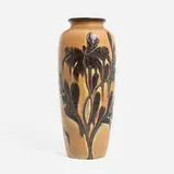 Tall Later Mat/Mat Moderne vase with stylized leaves by Elizabeth Barrett for Rookwood Pottery, sold Jun 2024