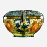 Frederick Hurten Rhead for Avon Pottery, Jardinière, 1902-03, glazed earthenware with squeeze-bag decoration