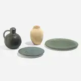 Artus Van Briggle for Van Briggle Pottery, Early 'Fire Water' jug with stopper, 1902