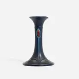 Decorated Mat candlestick with stylized tulips by Rose Fechheimer for Rookwood Pottery, sold Jun 2024