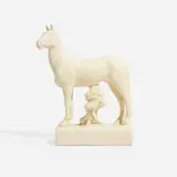 Rare Ivory Mat production Man-O-War paperweight by William P. McDonald for Rookwood Pottery, sold Jun 2024