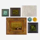 Collection of seven tiles by J. & J.G. Low Art Tile Works, c. 1882, glazed earthenware, sold Jun 2024