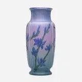Decorated Mat/Double Vellum vase with stylized forsythia by Elizabeth N. Lincoln for Rookwood Pottery, sold Jun 2024