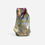 Jacques Sicard for Weller Pottery, Twisted Sicard vase with shamrocks