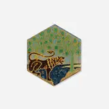 The Book of the Rose tile by Grueby Faience Company, c. 1905, glazed earthenware, sold Jun 2024