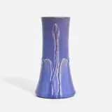 Carved Mat vase with buds and leaves by attribution for Rookwood Pottery William E. Hentschel, sold Jun 2024