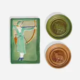 Collection of three works by North Dakota School of Mines, c. 1935, glazed earthenware, sold Jun 2024