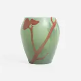 Painted Mat cabinet vase with oak leaves and acorns by Harriet Elizabeth Wilcox for Rookwood Pottery, sold Jun 2024