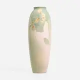 Sarah McLaughlin for Weller Pottery, Early and Tall Perfecto vase with nasturtiums, c. 1905, glazed earthenware