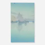 Quiet Reflections (Marine scenic Vellum plaque) by Carl Schmidt for Rookwood Pottery, 1923, glazed earthenware, original frame, sold Jun 2024