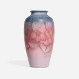 Decorated Mat/Double Vellum vase with stylized flowers by Janet Harris for Rookwood Pottery, sold Jun 2024