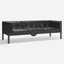 Cube sofa, model 1672 by George Nelson & Associates, leather, lacquered wood, sold May 2025