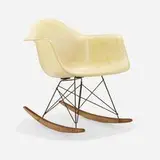 Charles and Ray Eames, First Production RAR, 1950, fiberglass, molded fiberglass with rope edge, birch, zinc-plated steel