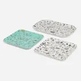 Charles and Ray Eames, Sea Things trays, set of three, 1954, transfer-printed plastic