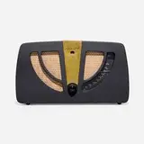 Charles and Ray Eames, Radio, model 6D030, 1946, lacquered mahogany, brass, fabric, Bakelite, plastic