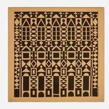 Fascade Environmental Enrichment panel by Alexander Girard, 1972, screen-printed linen, sold May 2025