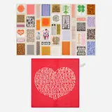 Alexander Girard, Two works, 1972, screen-printed fabric, printed paper