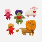 Marilyn Neuhart, Collection of five dolls from Textiles & Objects