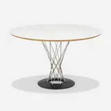 Isamu Noguchi, Dining table, model 311, laminate over plywood, chrome-plated steel, enameled steel