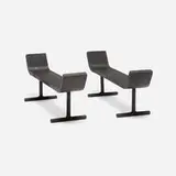 Andirons model H607, pair by George Nelson & Associates, 1951, cast iron, sold May 2025