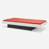 Herman Miller, Daybed, c. 1960, fabric, laminate and vinyl over wood, lacquered steel
