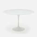 Eero Saarinen, Tulip dining table, model 176, white glass, lacquered aluminum