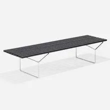 Harry Bertoia, Slat bench, ash, painted steel