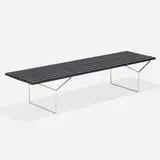 Harry Bertoia, Slat bench, ash, painted steel
