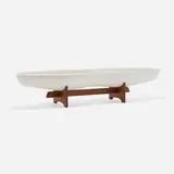 John Follis and Rex Goode, Planter, model F-507, c. 1956, glazed stoneware, walnut
