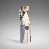 Femme by Pablo Picasso, 1955, white earthenware clay, decoration in engobes, glazed interior, sold Apr 2025